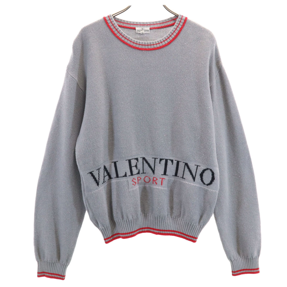 VALENTINO SPORT ヴァレンティノ スポーツ 日本製 長袖 セーター 38 グレー ニット レディース