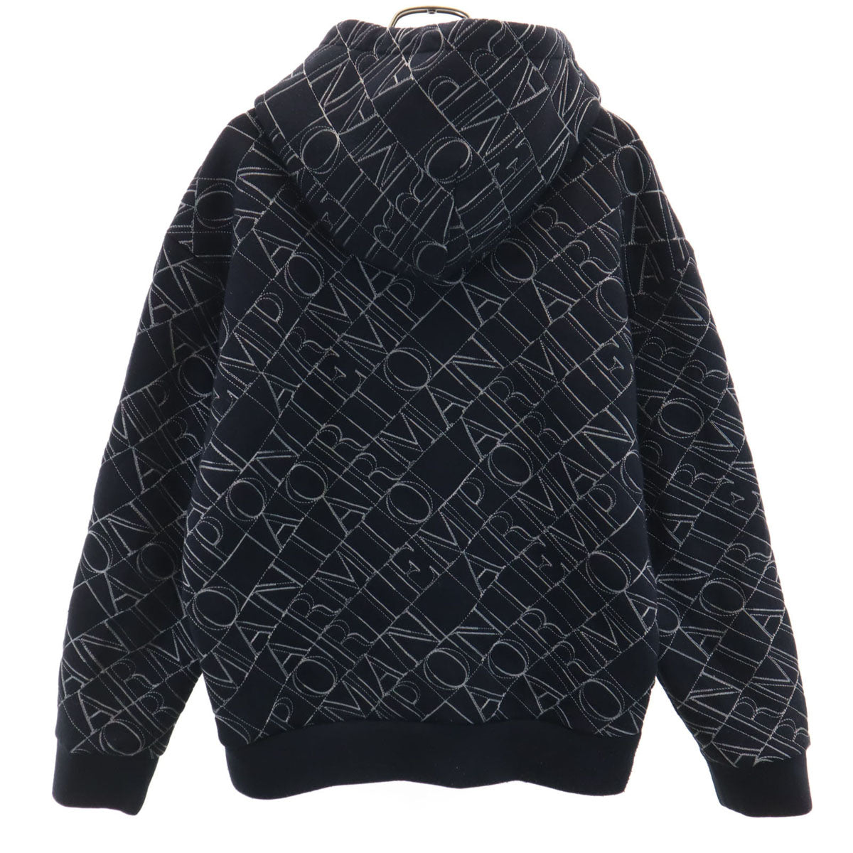 Emporio Armani エンポリオアルマーニ 総ロゴ 長袖 パーカー S ブラック メンズ