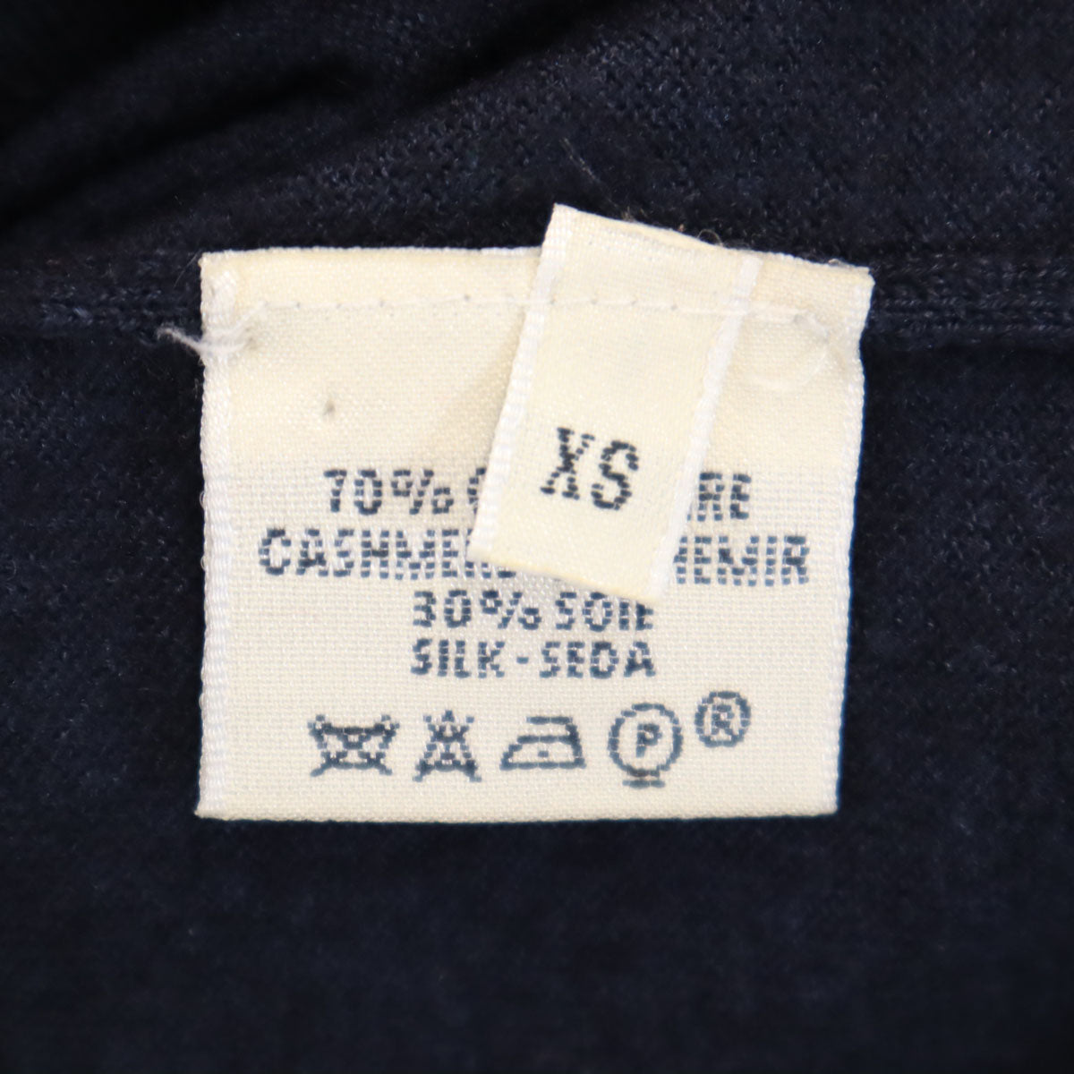 HERMES エルメス イタリア製 カシミヤブレンド 長袖 タートルネック ニット XS ネイビー セーター メンズ