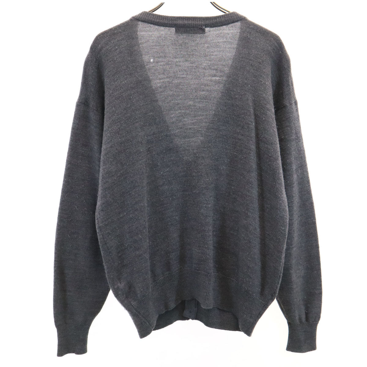 YVES SAINT LAURENT イヴサンローラン 90s オールド 長袖 Vネック ニットカーディガン M グレー レディース