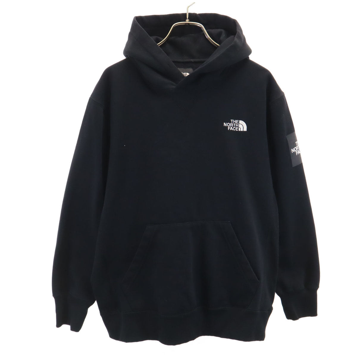 THE NORTH FACE ノースフェイス スクエアロゴ 長袖 スウェットパーカー M ブラック NT61835 アウトドア フーディー メンズ