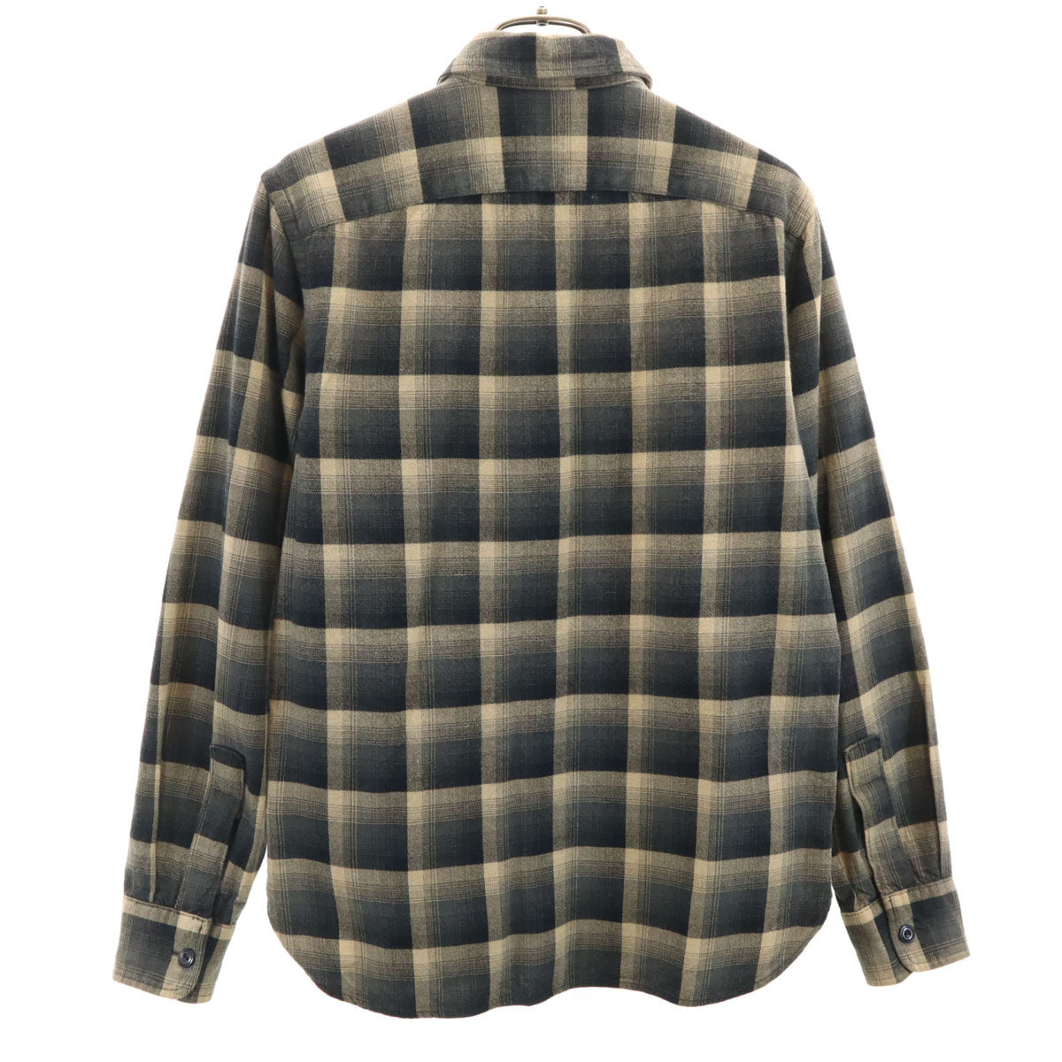 ダブルアールエル RRL オンブレチェック 長袖 シャツ XS ベージュ Ralph Lauren ラルフローレン メンズ