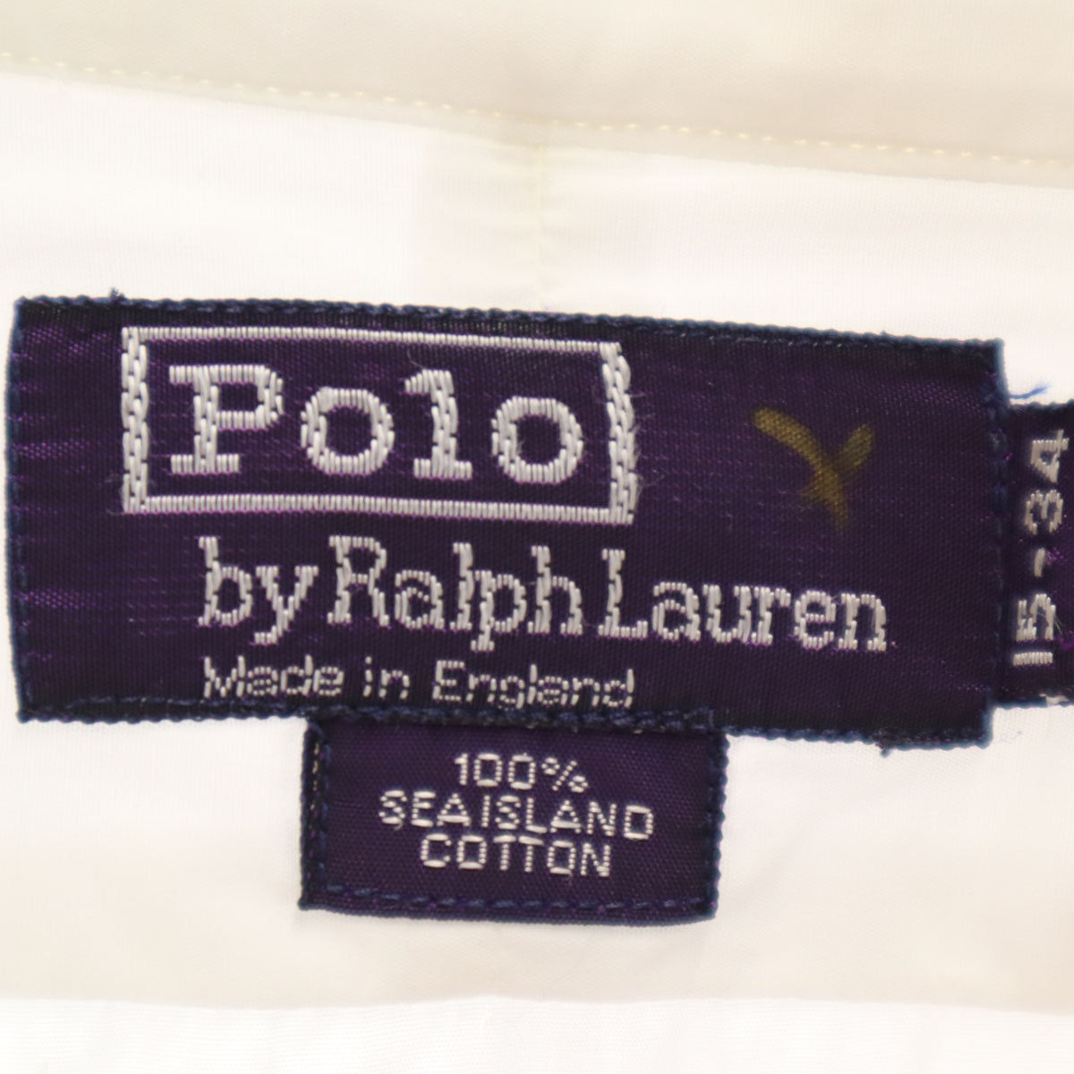 Polo by Ralph Lauren ポロバイラルフローレン イングランド製 パープルレーベル 長袖 プリーツ シャツ 15-34 ホワイト Wカフス メンズ