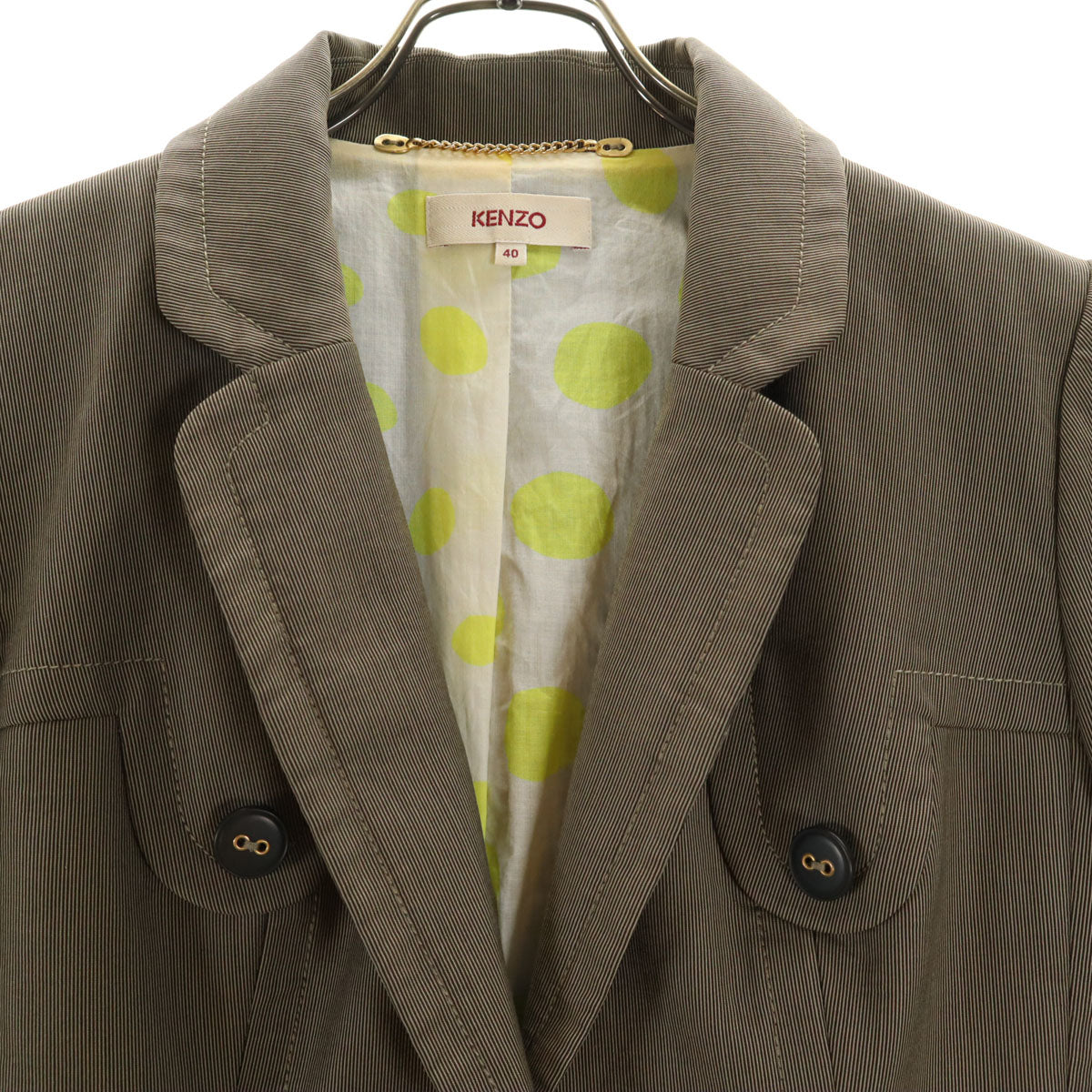 KENZO ケンゾー スロバキア製 ウールブレンド テーラードジャケット 上下 セットアップ 40/38 ベージュ レディース