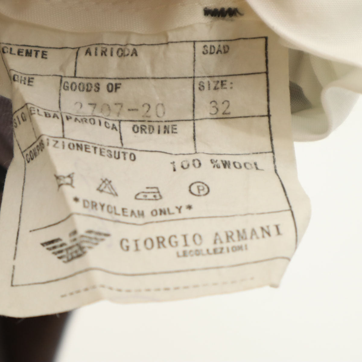 GIORGIO ARMANI ジョルジオアルマーニ 90s オールド スーツ 上下 セットアップ 48/32 グレー メンズ