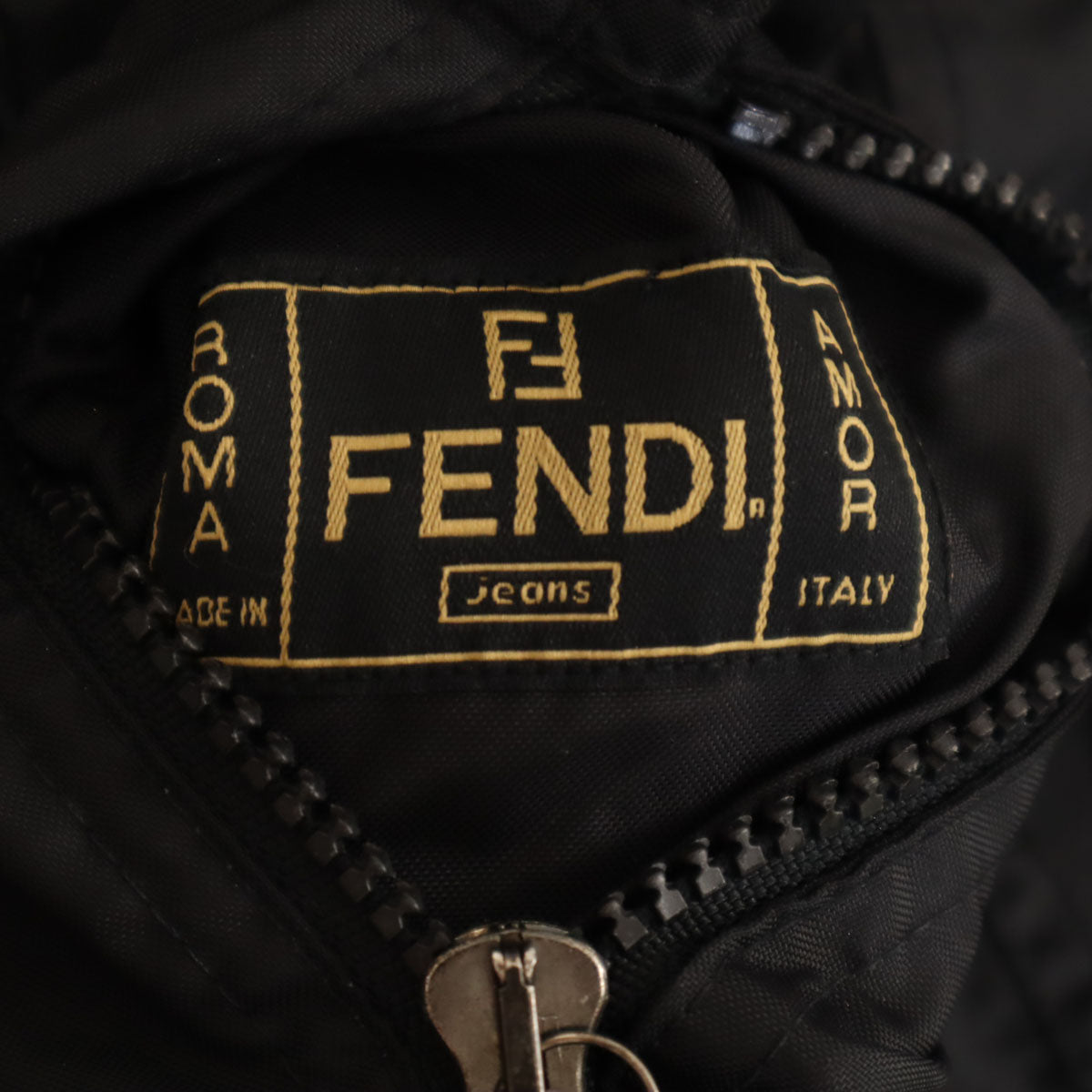 美品 FENDI JEANS フェンディ ジーンズ イタリア製 ズッカ柄 リバーシブル ベスト 42 ブラウン レディース