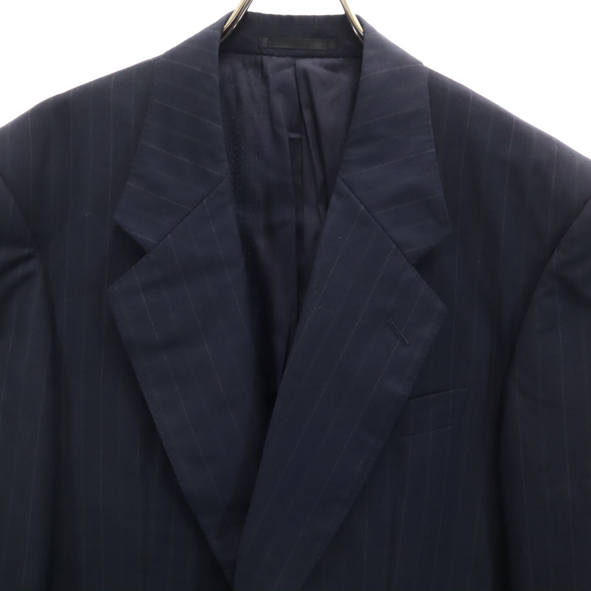 LANVIN ランバン 80s 90s オールド ストライプ柄 テーラードジャケット 48 ネイビー ブレザー メンズ