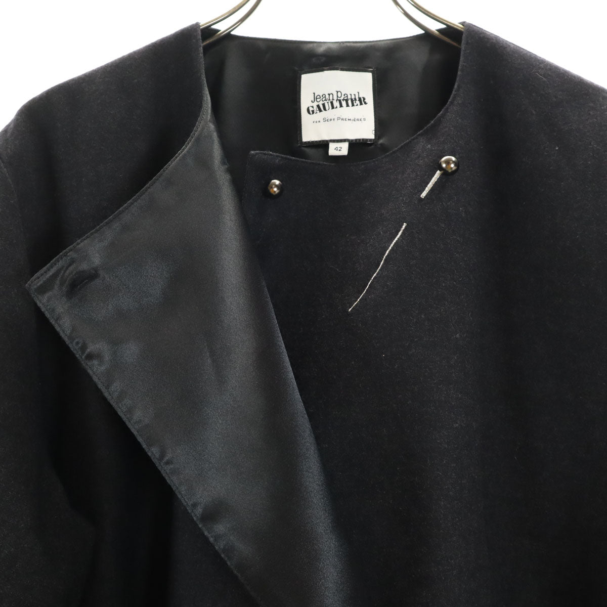 JEAN-PAUL GAULTIER ジャンポールゴルチエ ウールジャケット 上下 セットアップ 42 ブラック レディース