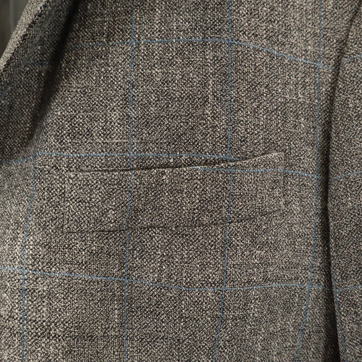 BURBERRY LONDON バーバリーロンドン 日本製 シルクブレンド チェック柄 テーラードジャケット AB5 グレー 三陽商会 メンズ