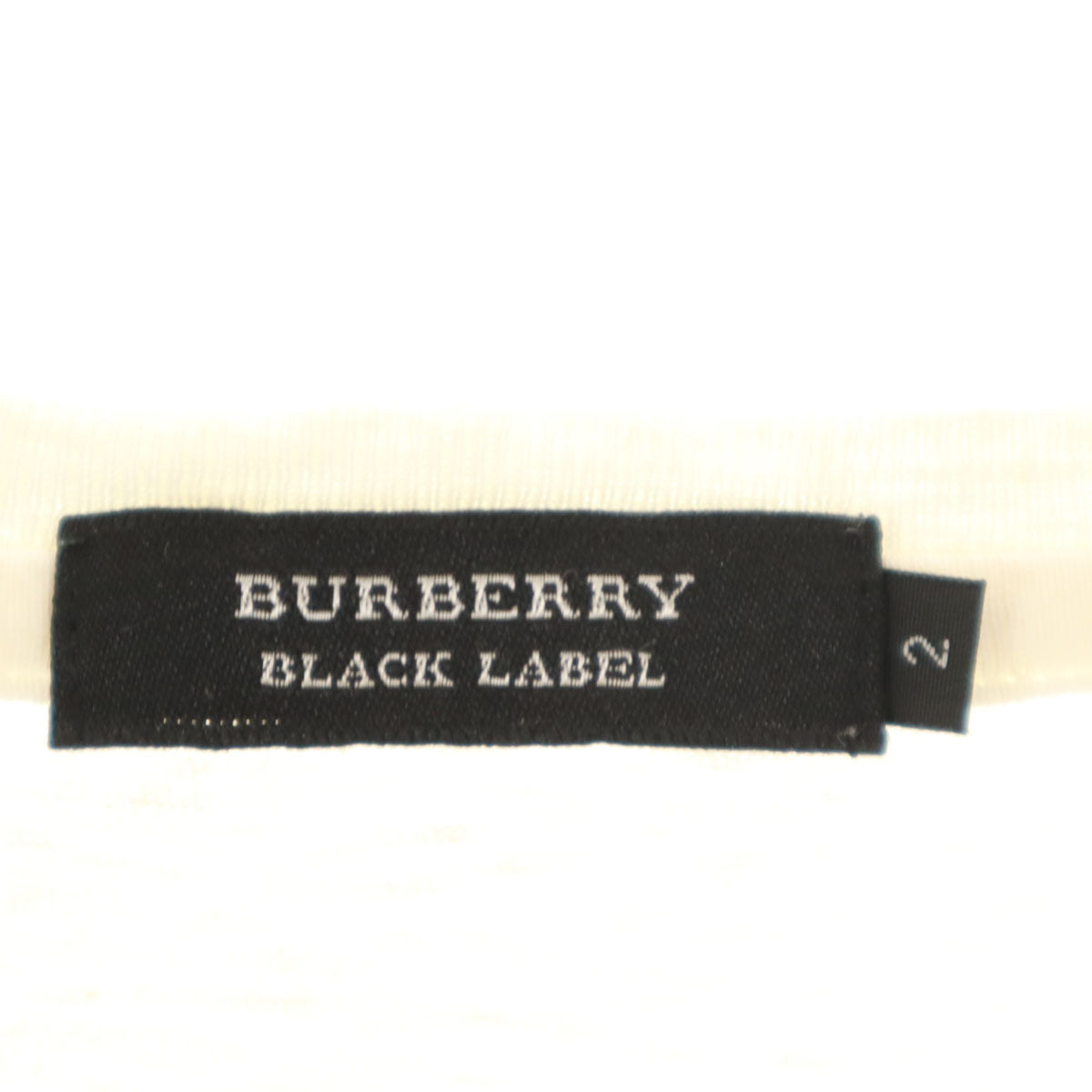 BURBERRY BLACK LABEL バーバリーブラックレーベル 日本製 ダイヤ柄 長袖 Tシャツ 2 ホワイト 三陽商会 ロンT レディース