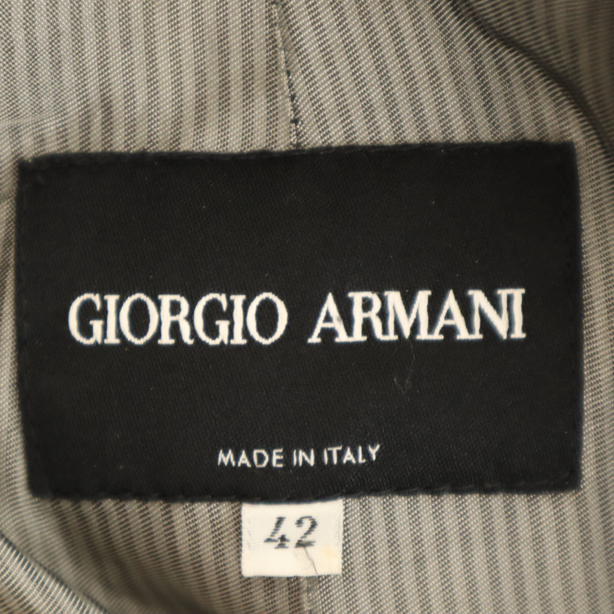 GIORGIO ARMANI ジョルジオアルマーニ イタリア製 ピンストライプ柄 テーラードジャケット 42 ブラック レディース