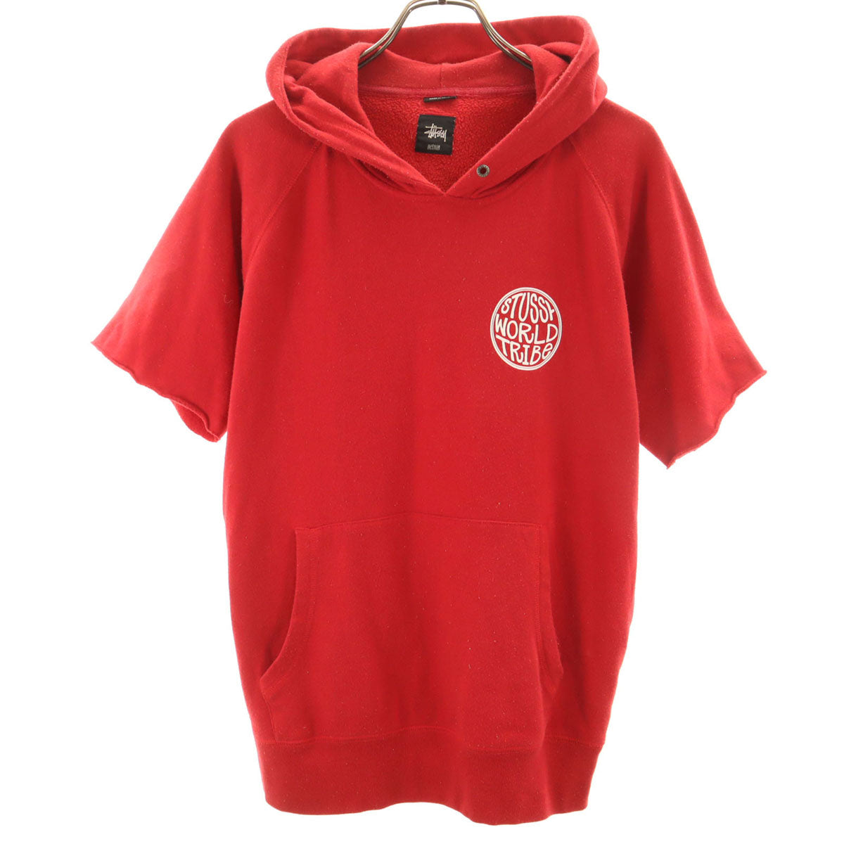 STUSSY ステューシー 半袖 スウェットパーカー M レッド メンズ