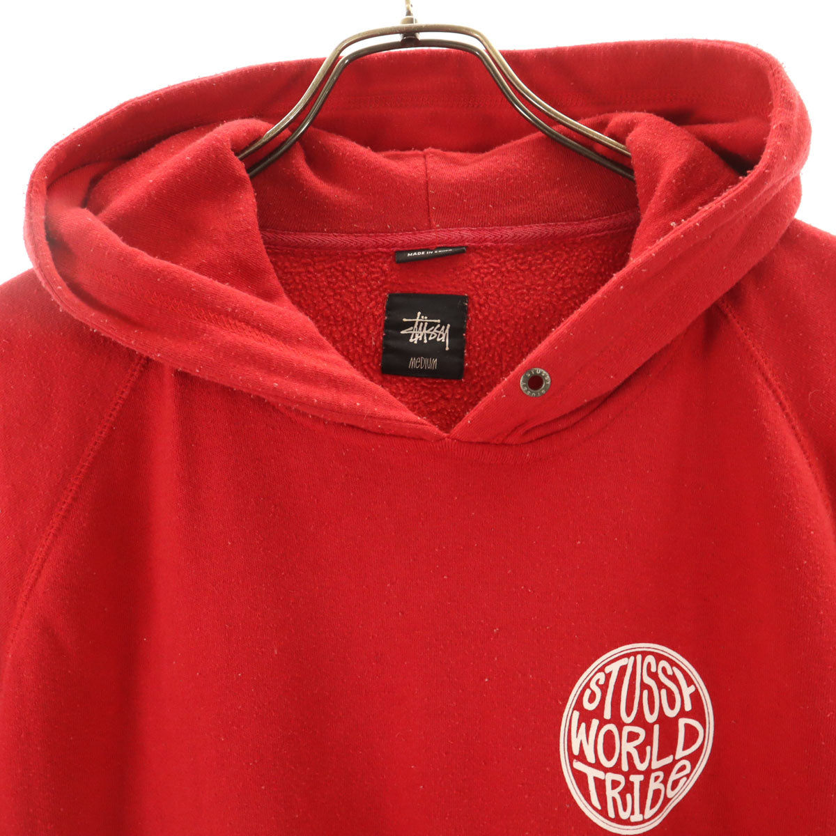 STUSSY ステューシー 半袖 スウェットパーカー M レッド メンズ