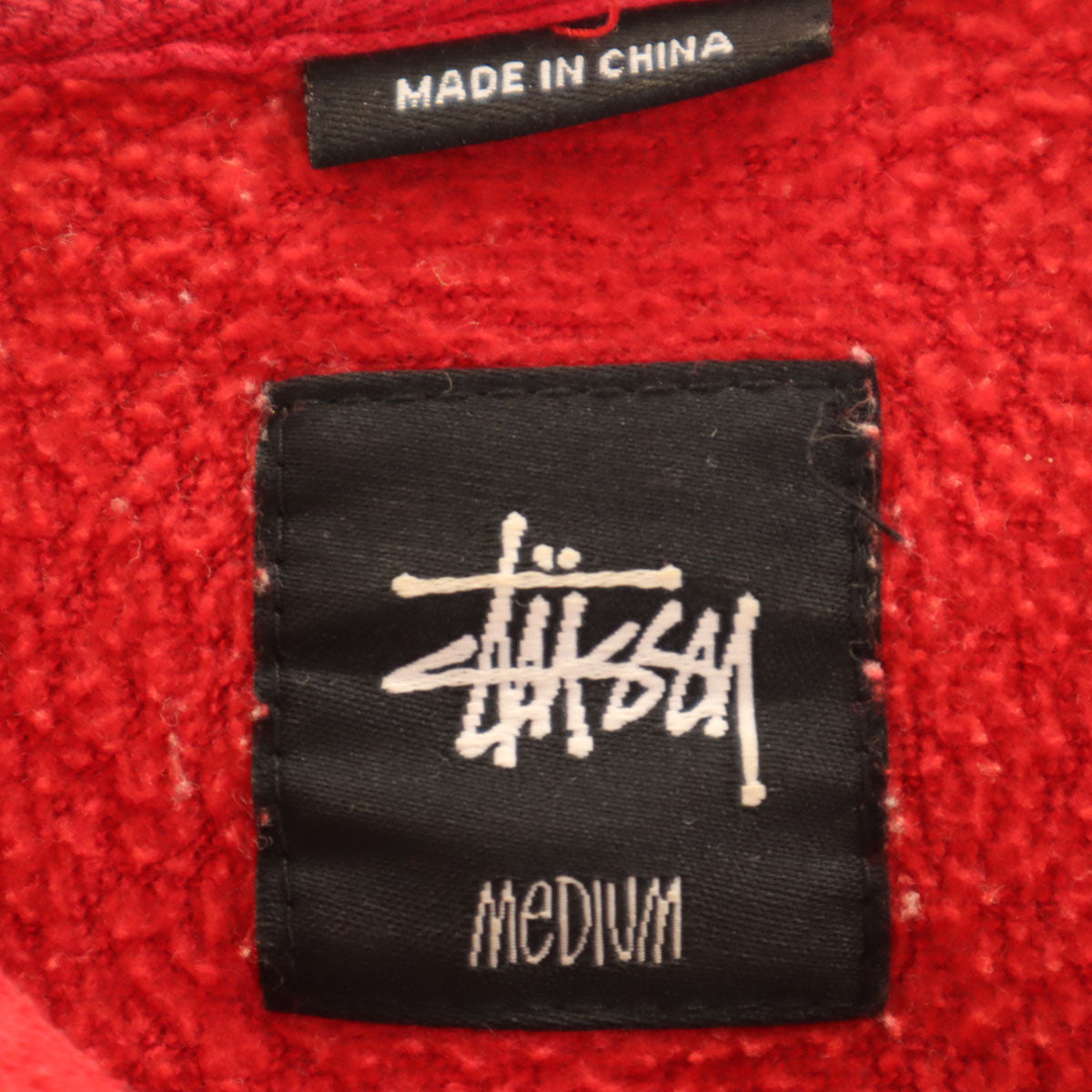 STUSSY ステューシー 半袖 スウェットパーカー M レッド メンズ