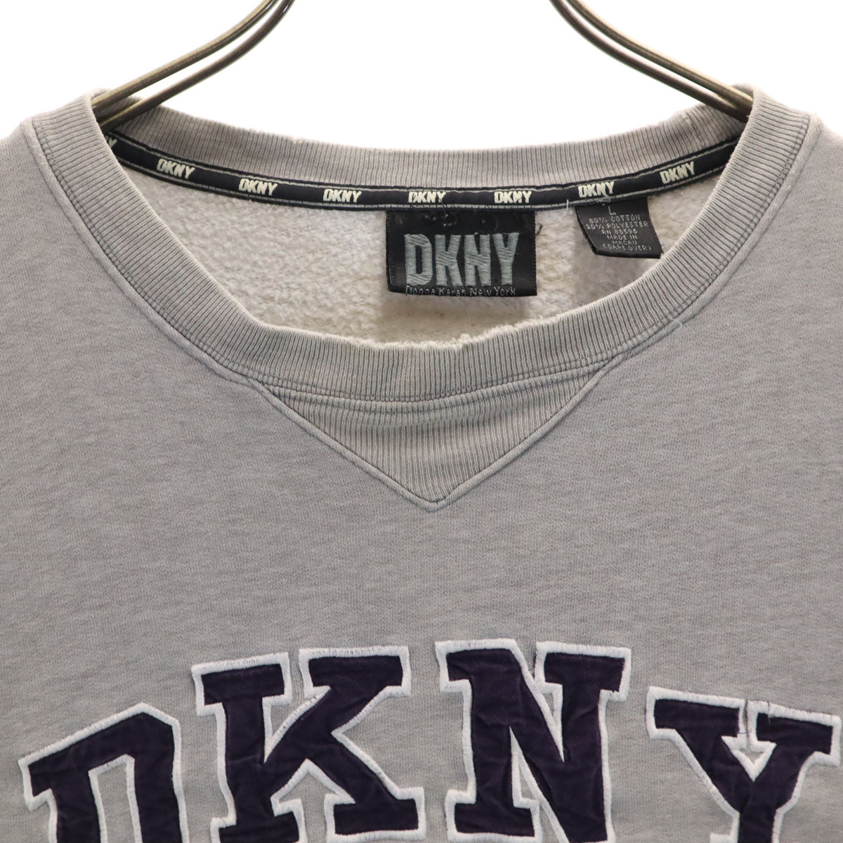 DKNY DONNA KARAN NEW YORK ダナキャランニューヨーク 90s 00s オールド 長袖 スウェット トレーナー L グレー メンズ