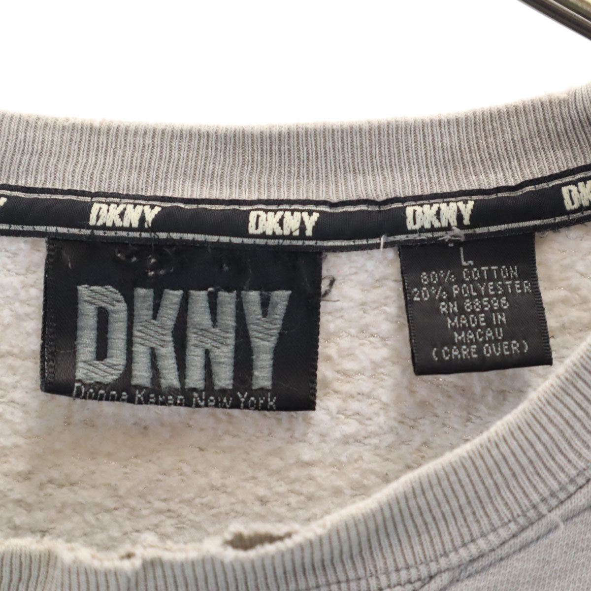DKNY DONNA KARAN NEW YORK ダナキャランニューヨーク 90s 00s オールド 長袖 スウェット トレーナー L グレー メンズ
