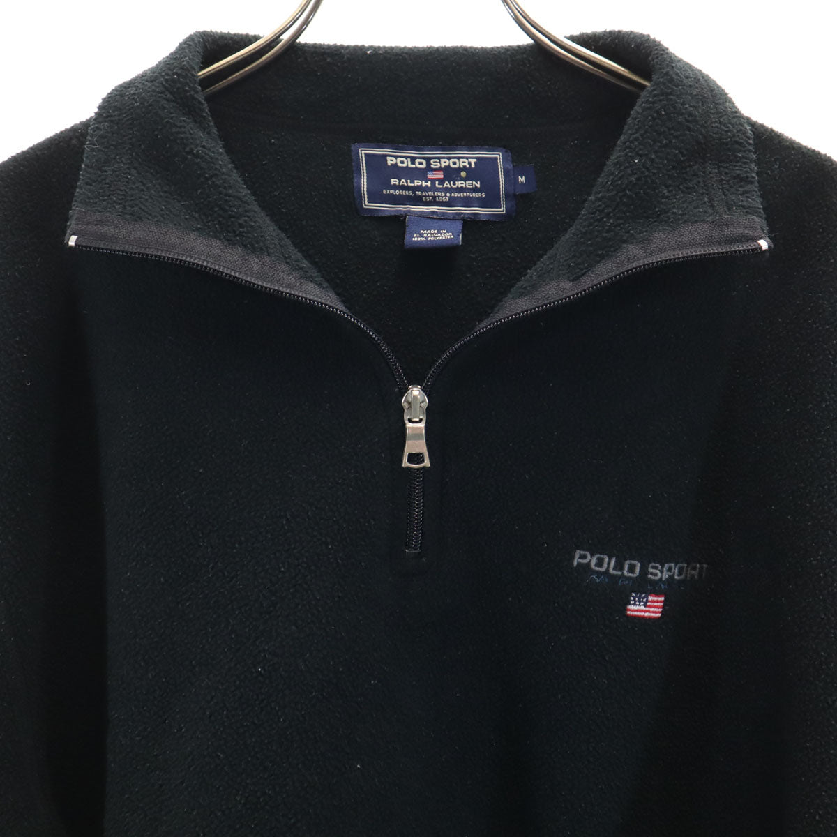 POLO SPORT RALPH LAUREN ポロスポーツラルフローレン 長袖 フリース ハーフジップ トレーナー M ブラック メンズ