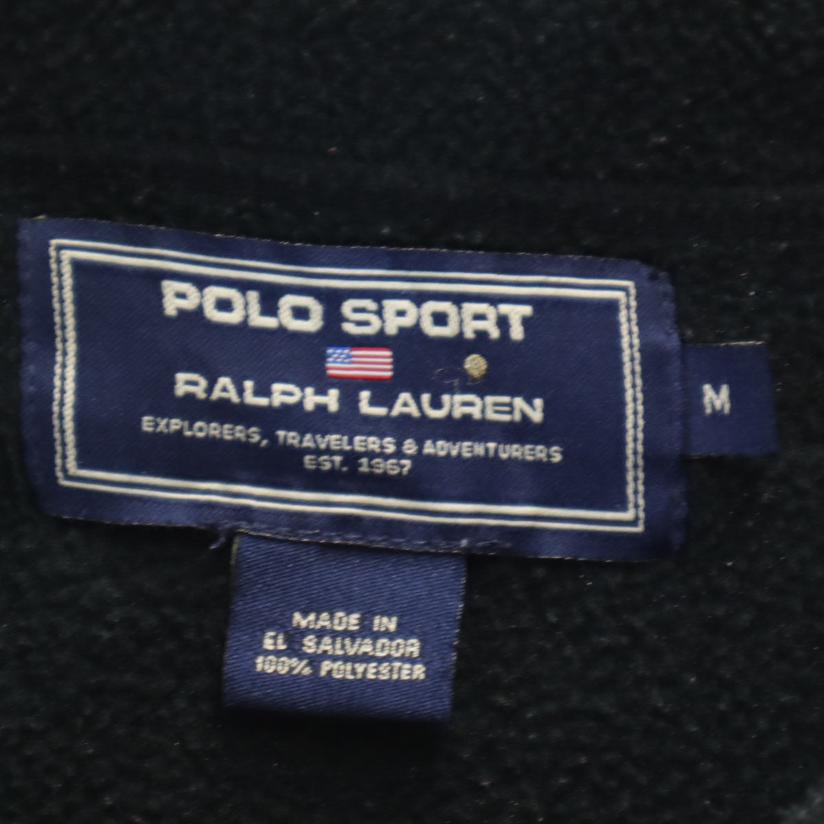 POLO SPORT RALPH LAUREN ポロスポーツラルフローレン 長袖 フリース ハーフジップ トレーナー M ブラック メンズ