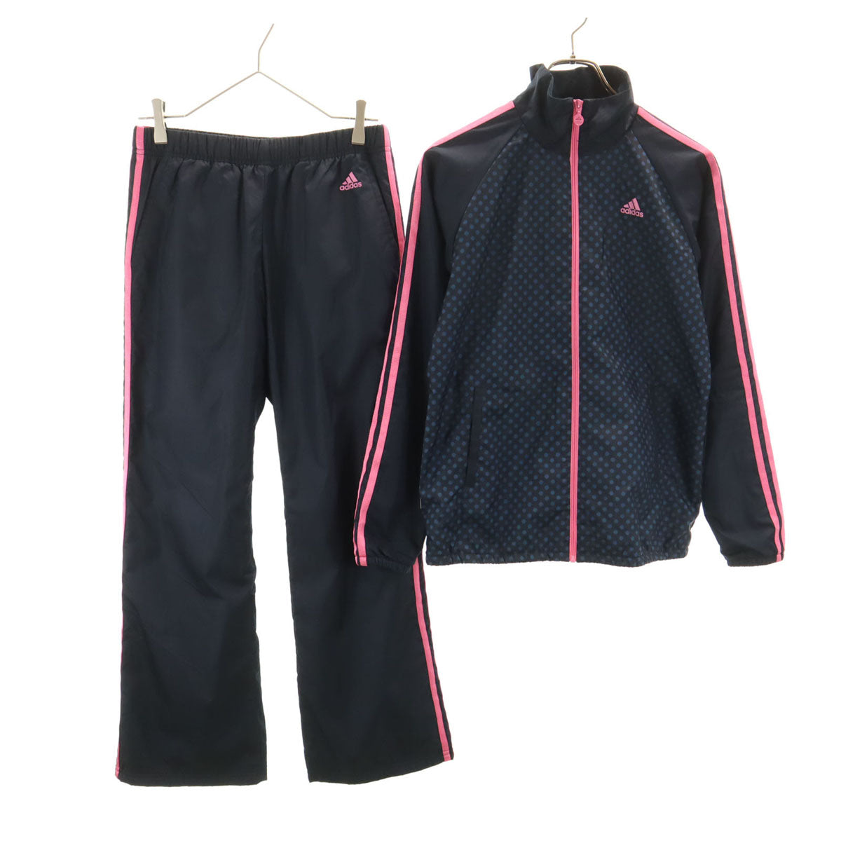 adidas アディダス ドット柄 トラックジャケット 上下 セットアップ M/S ネイビー メンズ