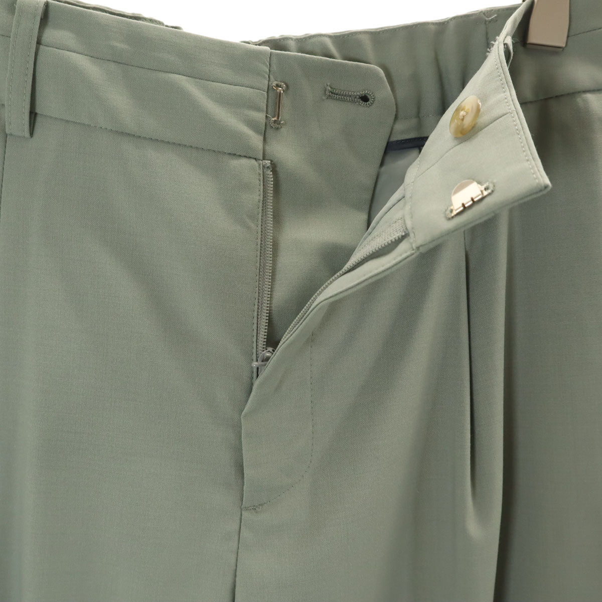 green label relaxing グリーンレーベルリラクシング ノーカラージャケット 上下 セットアップ 40 ミントグリーン レディース