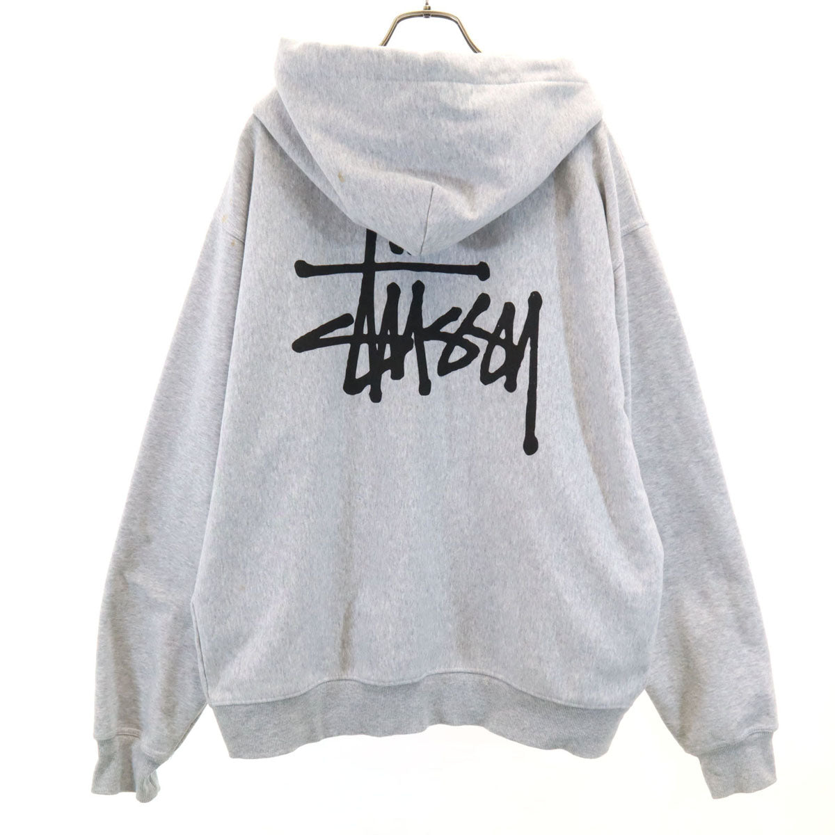 STUSSY ステューシー 長袖 スウェット ジップパーカー M グレー 裏起毛 メンズ