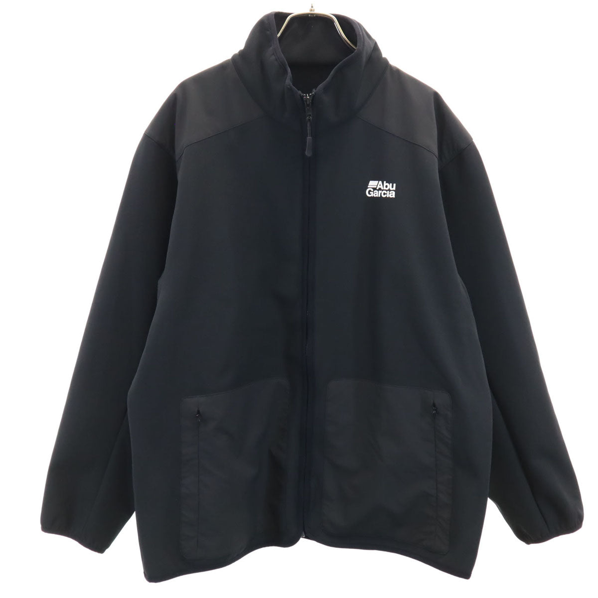 美品 Abu Garcia アブガルシア ソフトシェル ジャケット XL ブラック 裏フリース メンズ