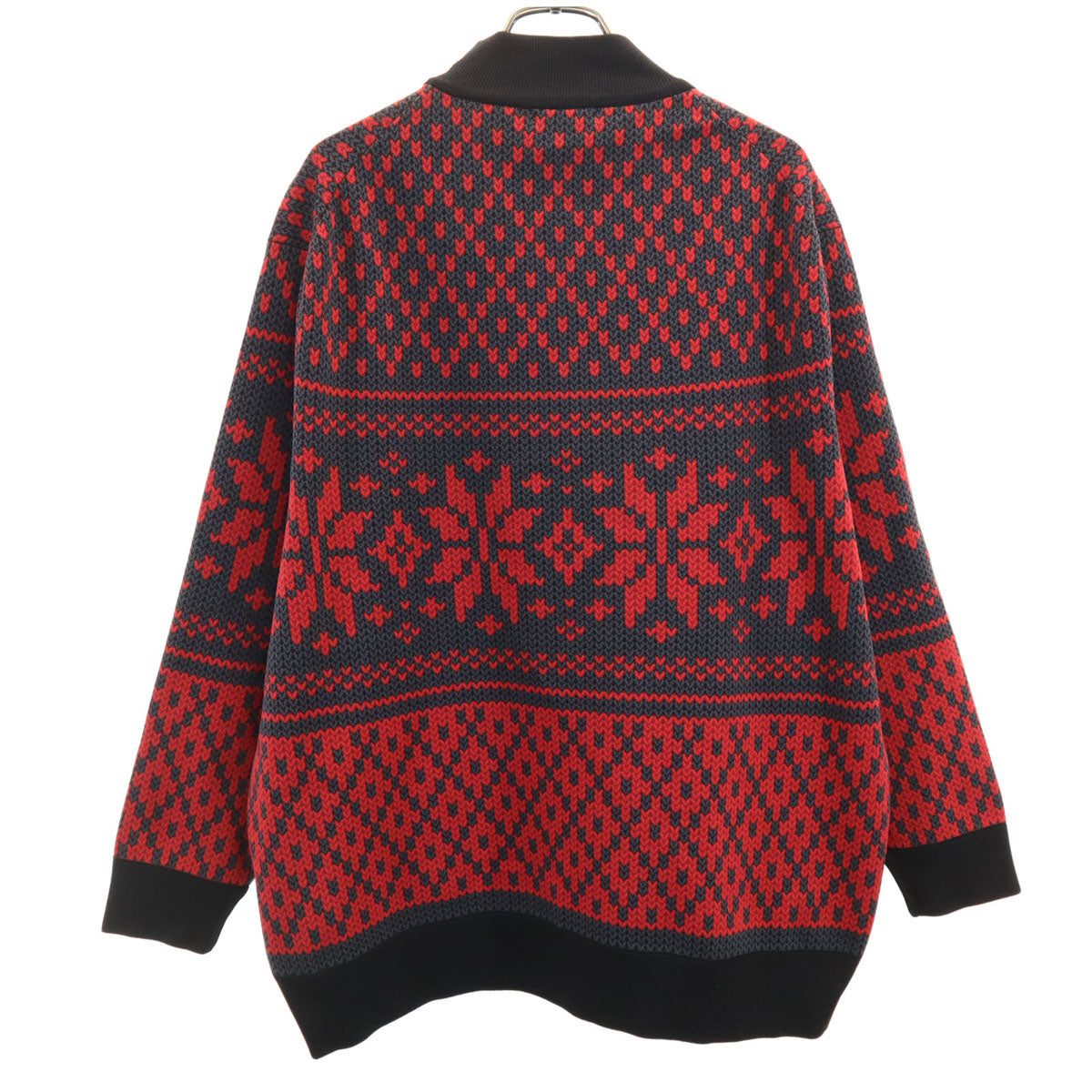 美品 DOUBLE STANDARD CLOTHING ダブルスタンダードクルージング ノルディック柄 長袖 ニット F チャコールグレー セーター レディース
