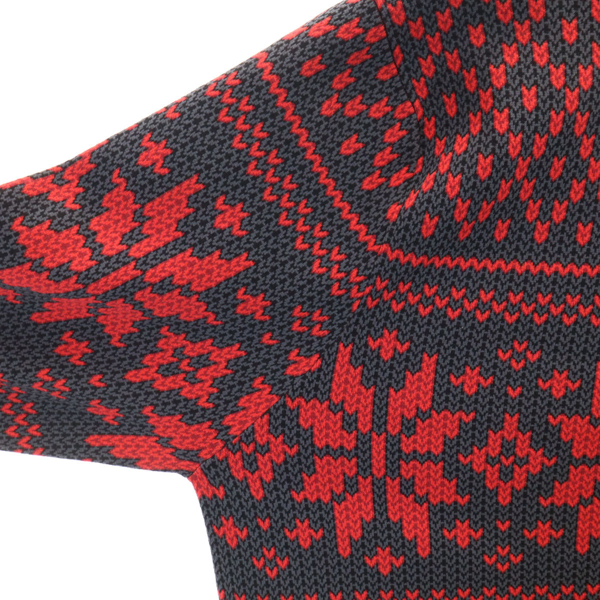 美品 DOUBLE STANDARD CLOTHING ダブルスタンダードクルージング ノルディック柄 長袖 ニット F チャコールグレー セーター レディース