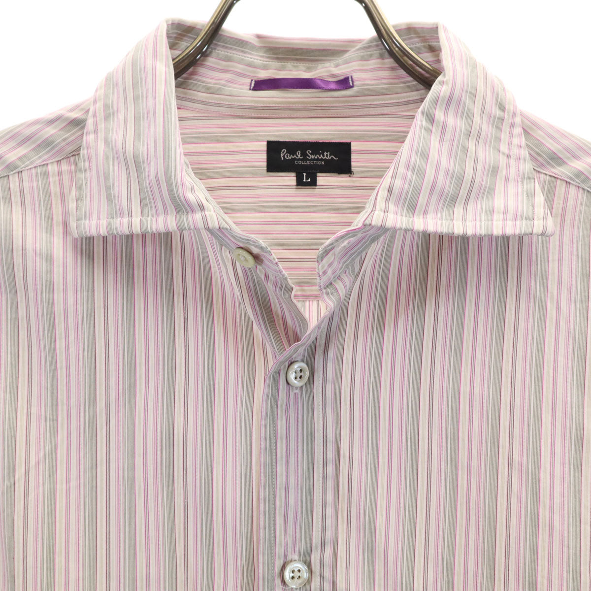 PAUL SMITH COLLECTION ポールスミスコレクション 日本製 ストライプ柄 長袖 コットンシャツ L マルチ メンズ
