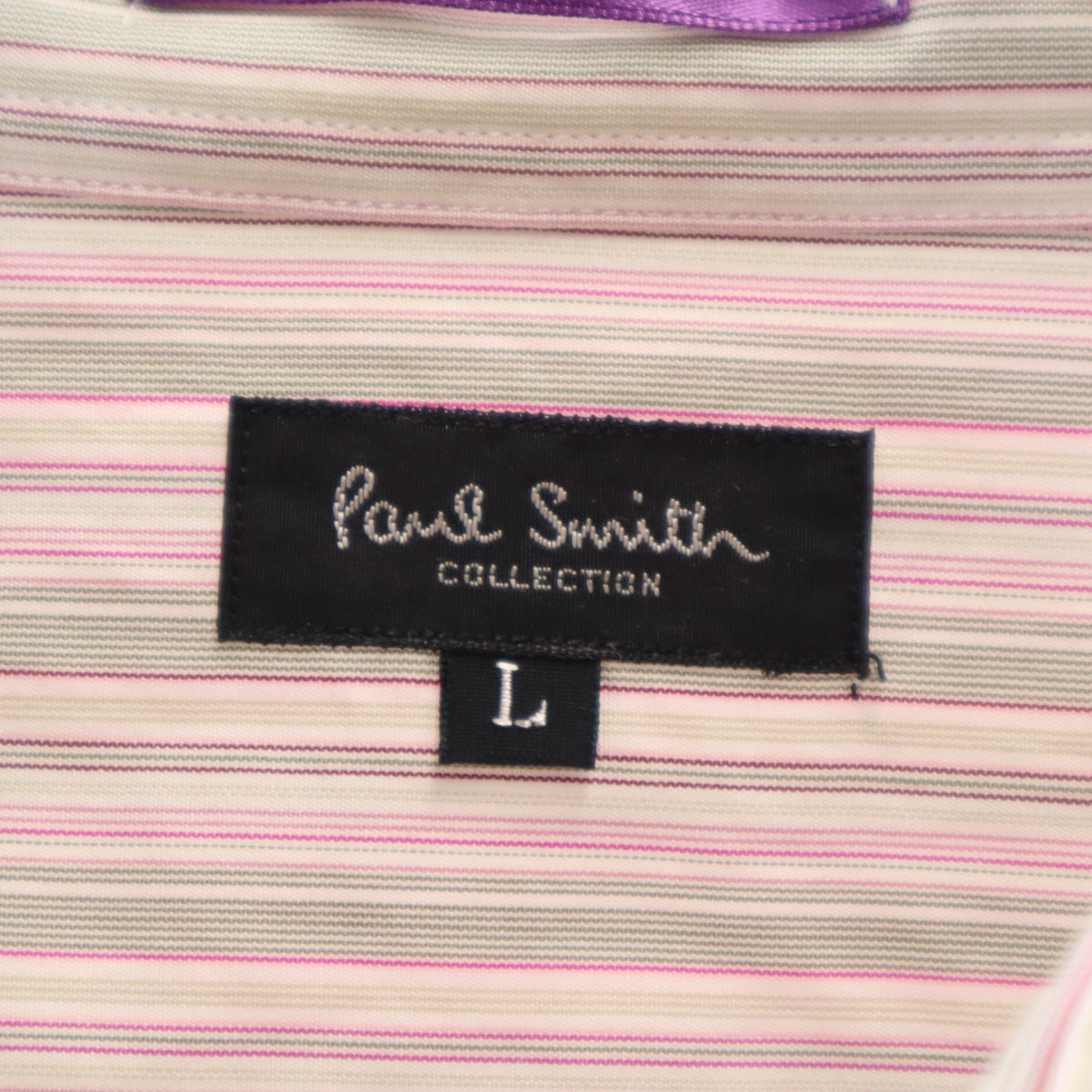 PAUL SMITH COLLECTION ポールスミスコレクション 日本製 ストライプ柄 長袖 コットンシャツ L マルチ メンズ