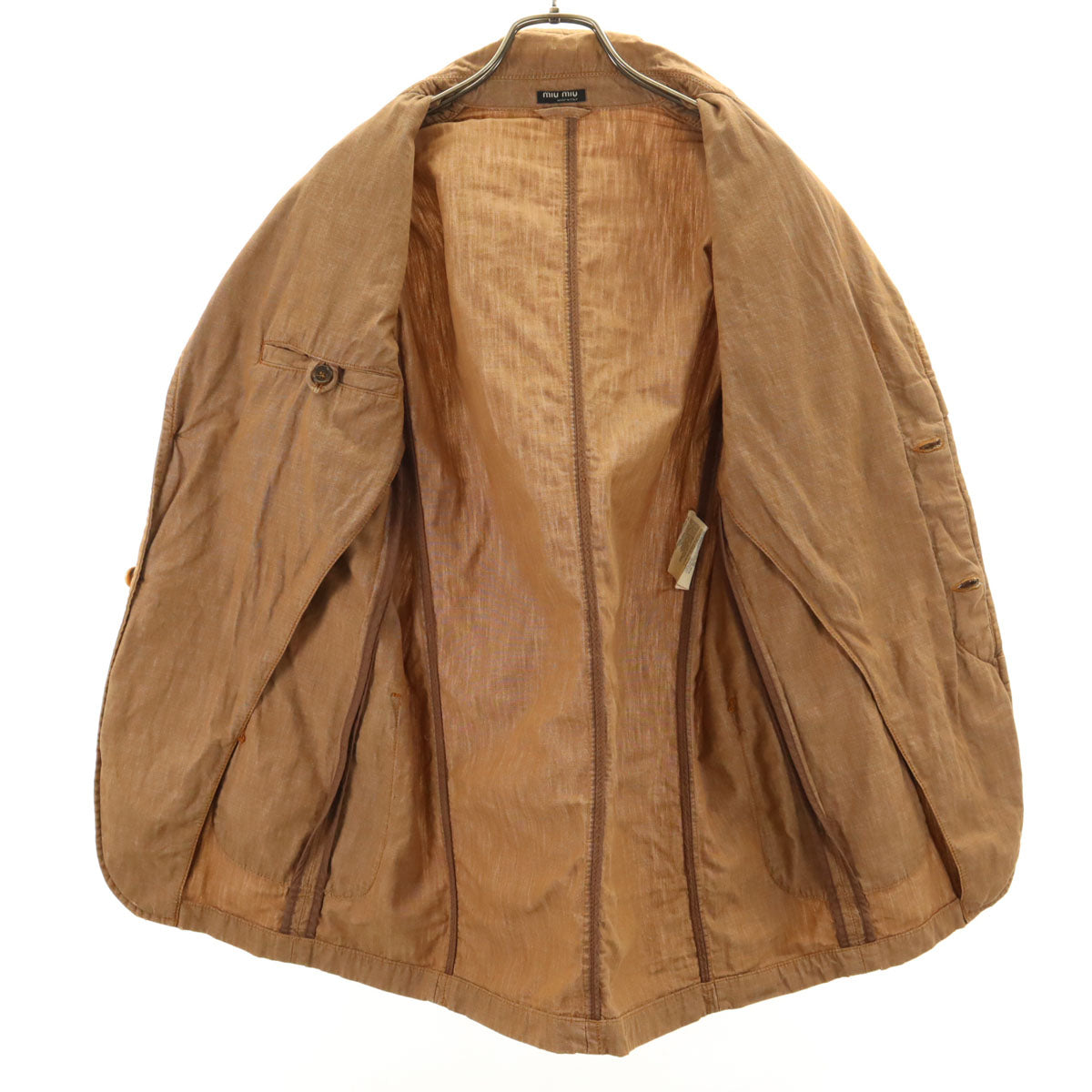 MIUMIU ミュウミュウ イタリア製 テーラードジャケット 46 ベージュ メンズ