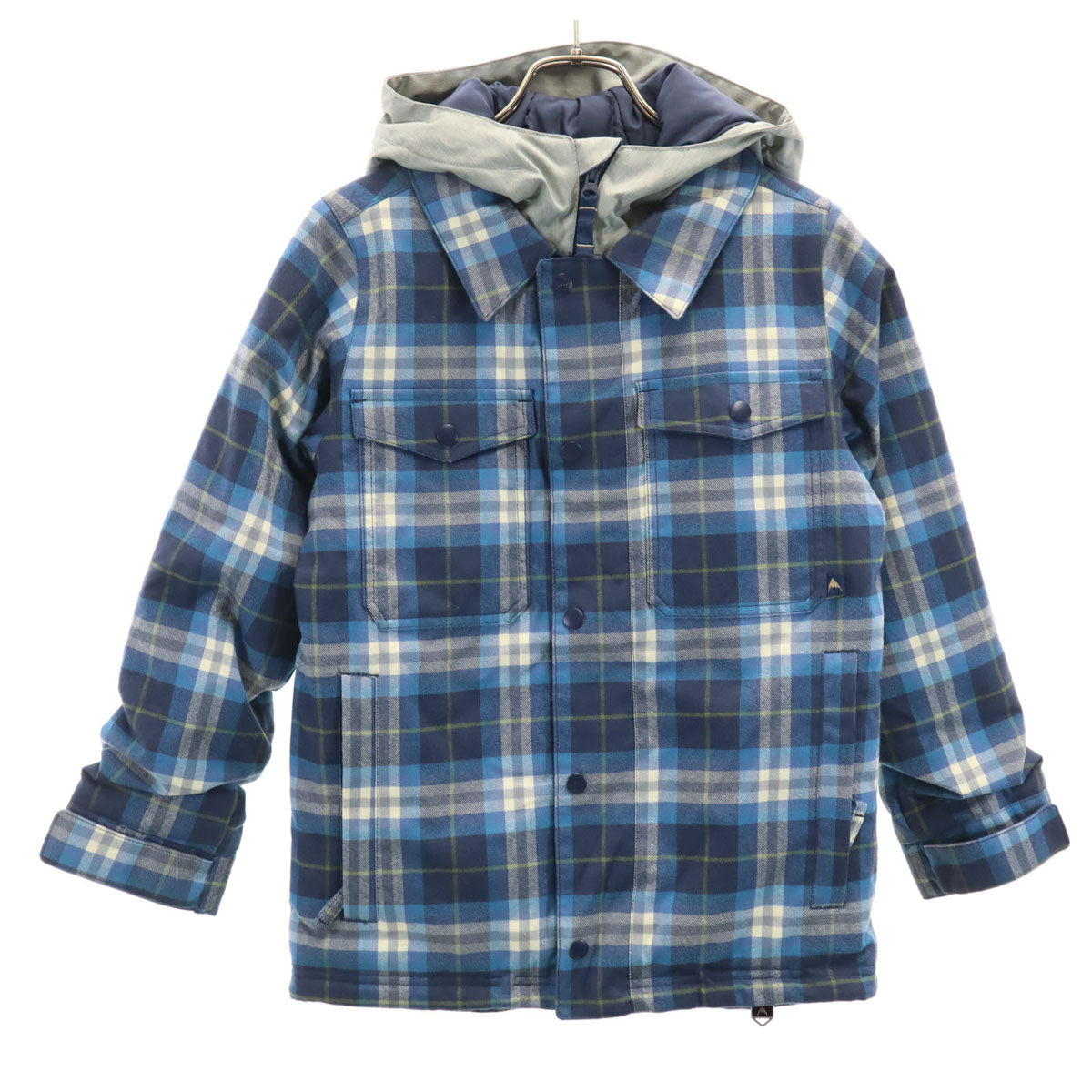 BURTON バートン チェック柄 スキー 中綿ジャケット S ブルー系 キッズ