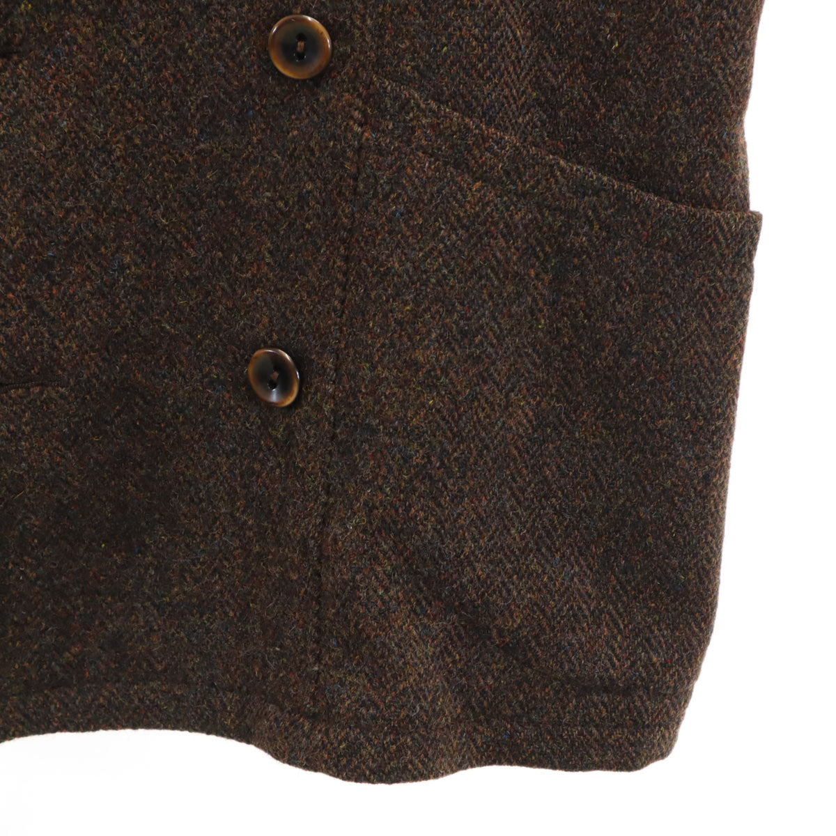 mean ミーン 日本製 ハリスツイード ピーコート 2 ブラウン Harris Tweed Pコート メンズ