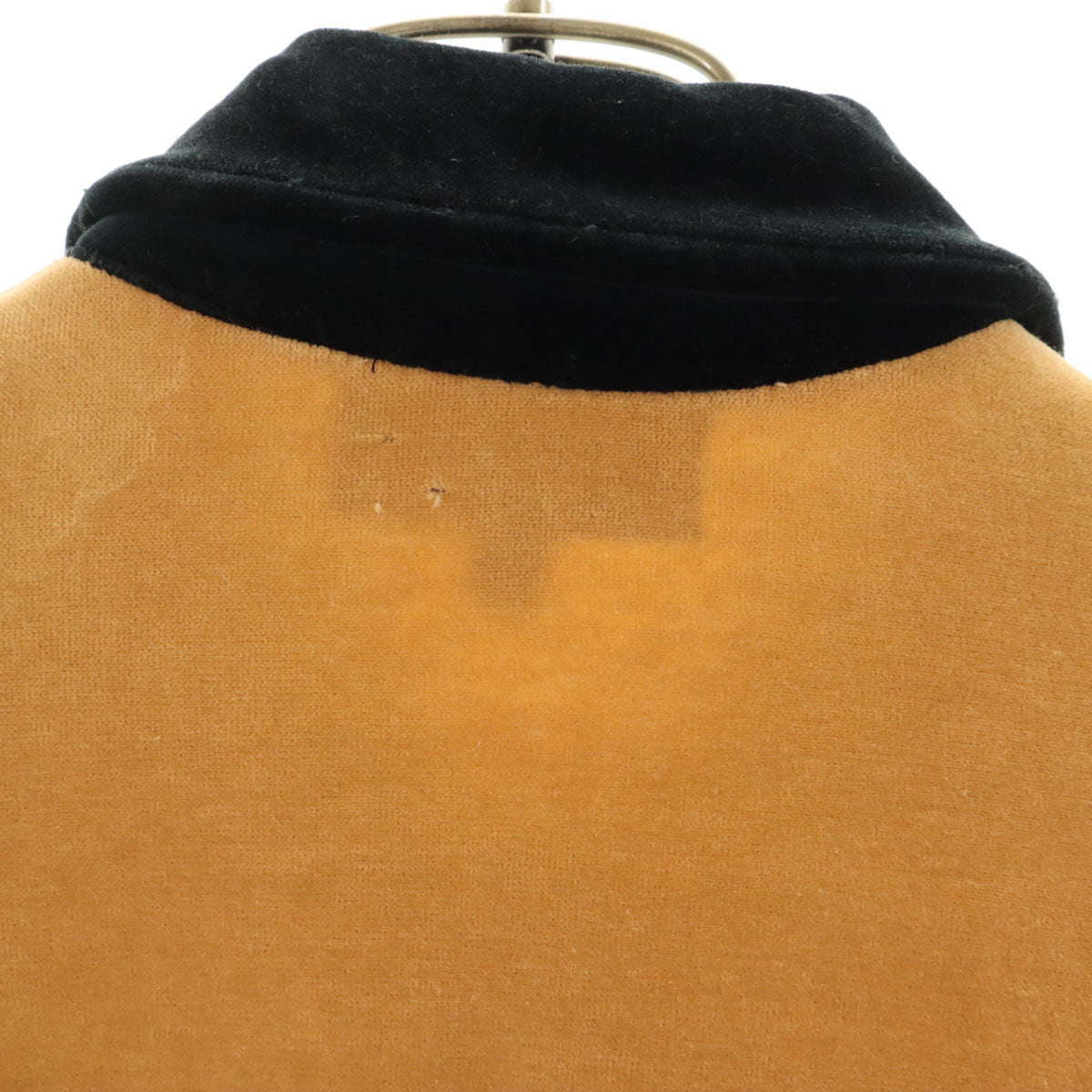 FENDI フェンディ 90s イタリア製 オールド バックプリント 長袖 ハーフジップ ベロア ポロシャツ 40 ブラウン メンズ