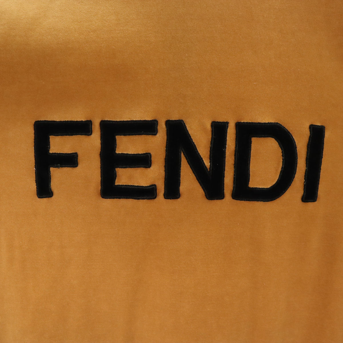 FENDI フェンディ 90s イタリア製 オールド バックプリント 長袖 ハーフジップ ベロア ポロシャツ 40 ブラウン メンズ