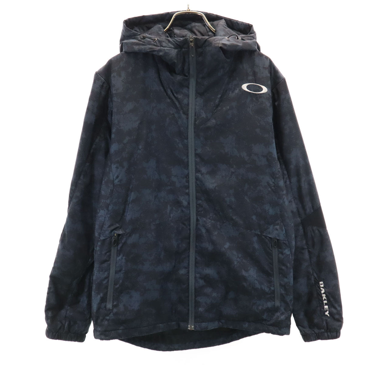 OAKLEY オークリー 総柄 中綿ジャケット M チャコールグレー メンズ