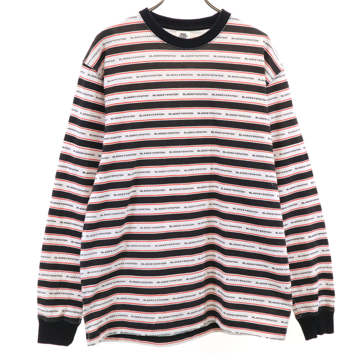 THE BLACK EYE PATCH ブラックアイパッチ ボーダー柄 長袖 Tシャツ M ホワイト ロンT メンズ