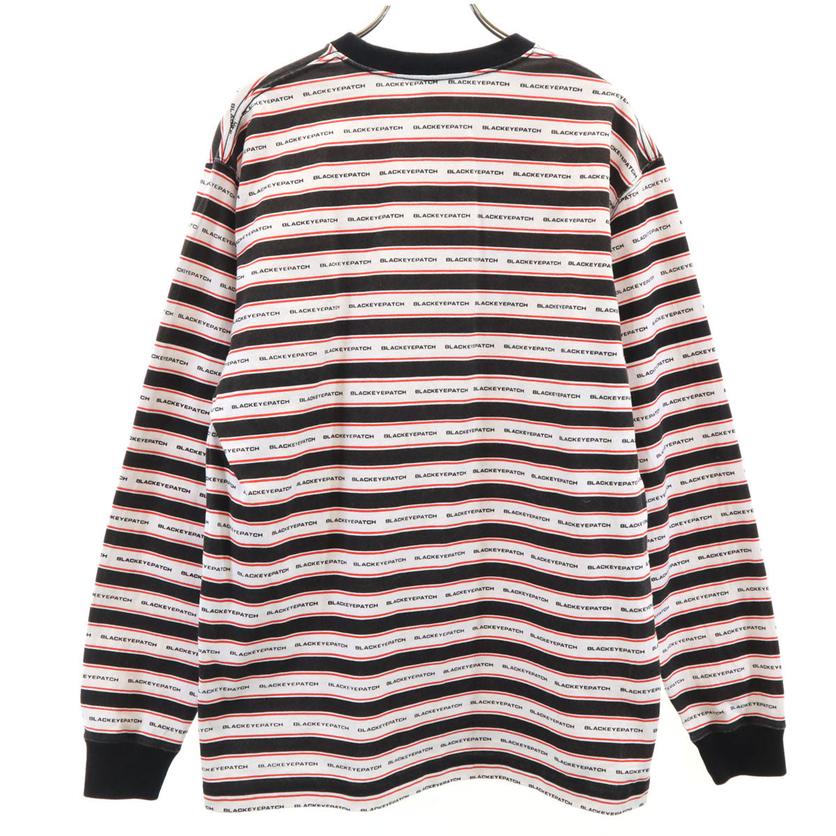 THE BLACK EYE PATCH ブラックアイパッチ ボーダー柄 長袖 Tシャツ M ホワイト ロンT メンズ
