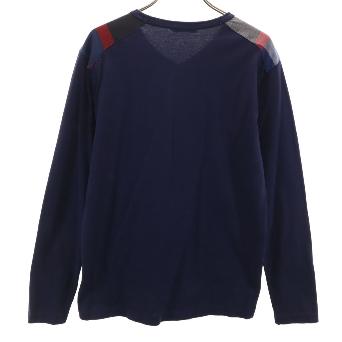BLACK LABEL CRESTBRIDGE ブラックレーベルクレストブリッジ 日本製 長袖 Vネック Tシャツ 2 ネイビー 三陽商会 ロンT レディース