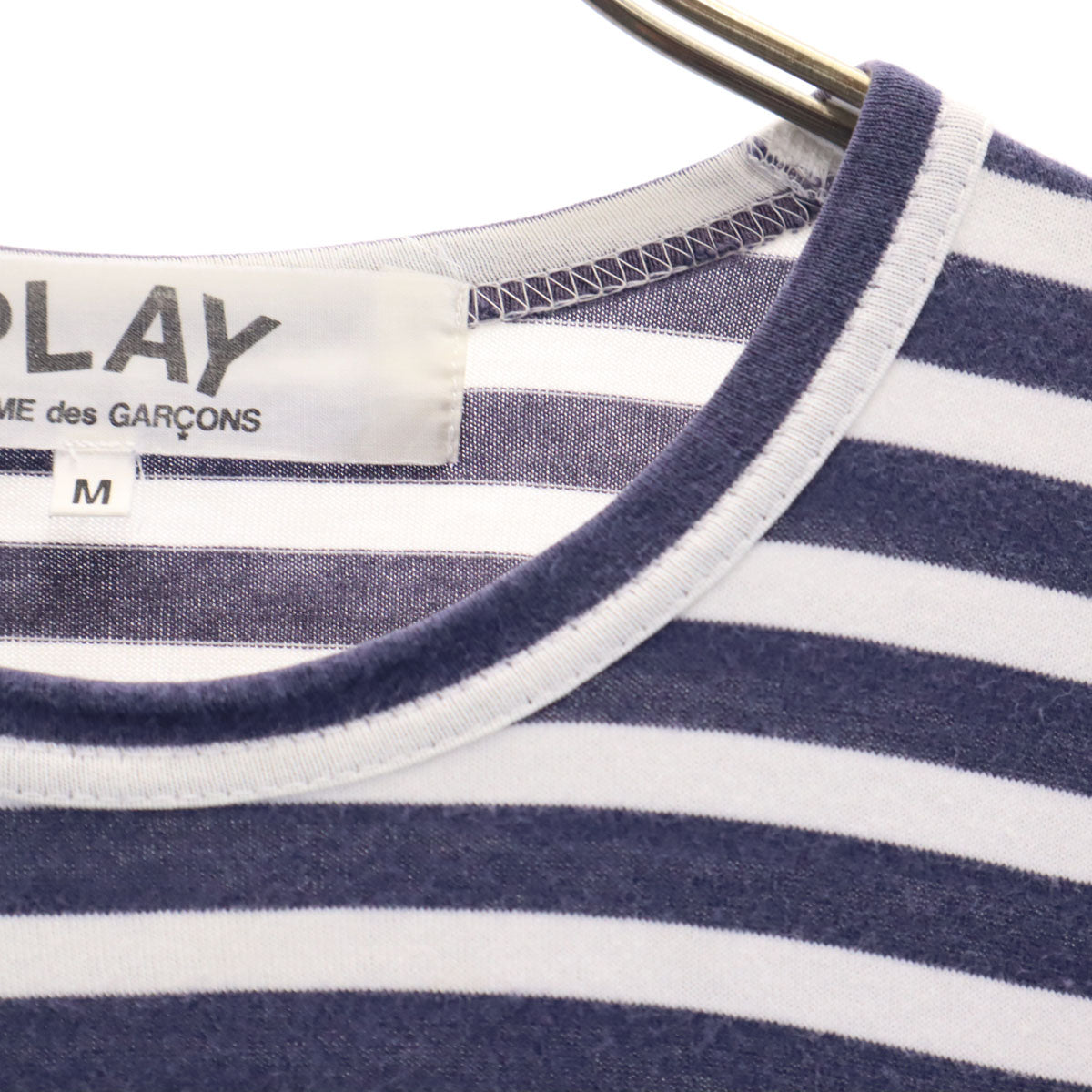 PLAY COMME des GARCONS プレイコムデギャルソン 日本製 ボーダー柄 長袖 Tシャツ M ネイビー ロンT レディース