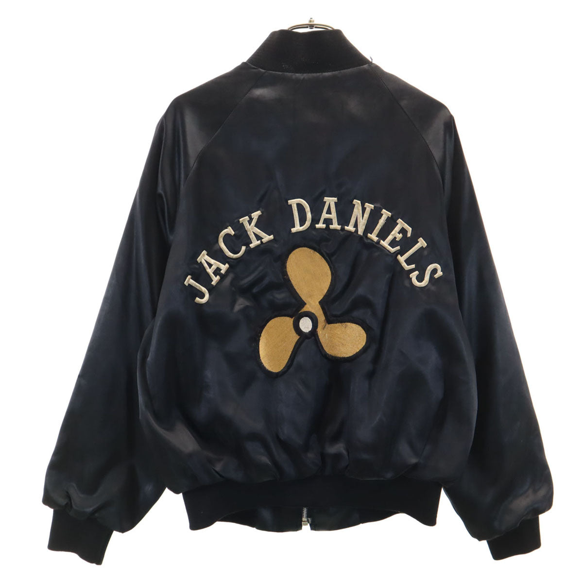 KING LOUIE キングルイ 70s 80s USA製 ヴィンテージ バッグ刺繍 JACK DANIELS PRO FIT ブルゾン S ブラック ジャケット メンズ