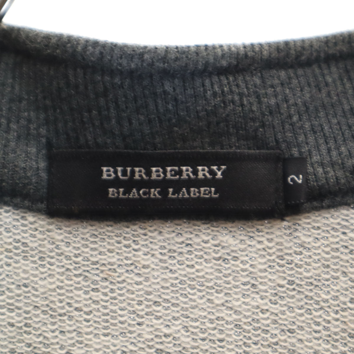 BURBERRY BLACK LABEL バーバリーブラックレーベル スウェット切替 シングルライダースジャケット 2 チャコールグレー 三陽商会 ブルゾン メンズ