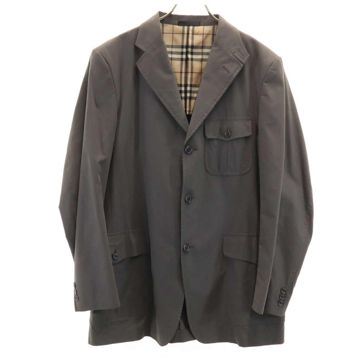 BURBERRY LONDON バーバリーロンドン 日本製 テーラードジャケット LL カーキブラウン系 三陽商会 メンズ