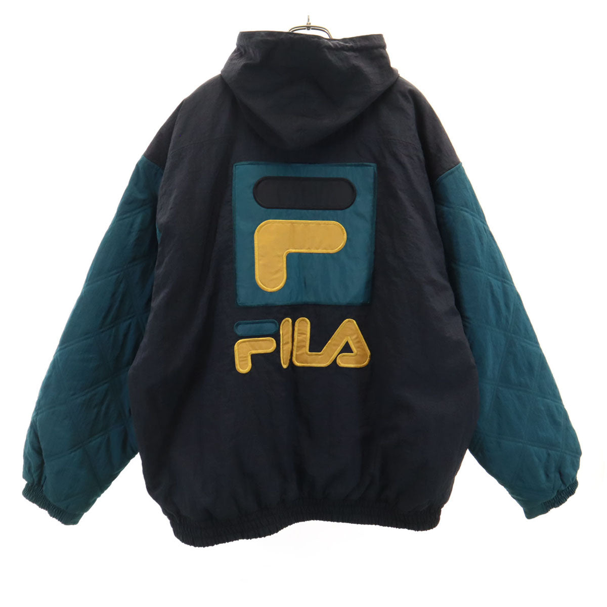 FILA フィラ 90s オールド バックロゴ 中綿ジャケット XL ブラック メンズ