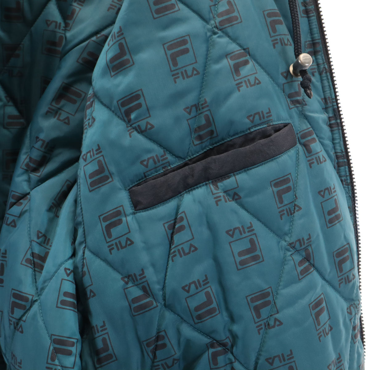 FILA フィラ 90s オールド バックロゴ 中綿ジャケット XL ブラック メンズ