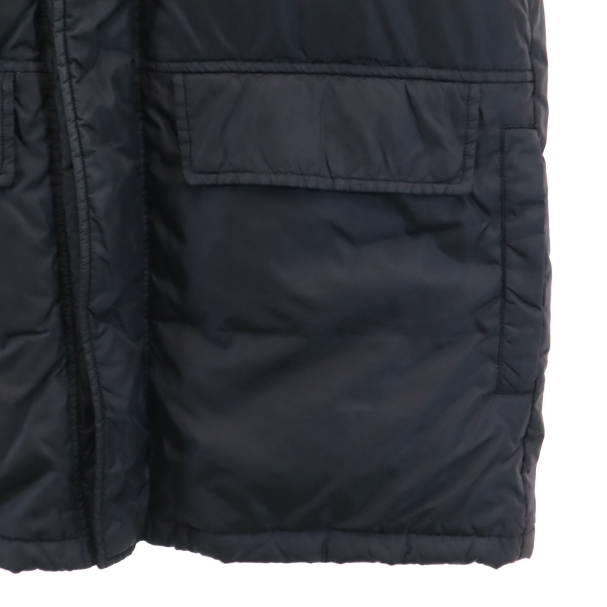 BURBERRY BLACK LABEL バーバリーブラックレーベル ダウンジャケット M ブラック 三陽商会 シルバーフォックスファー付き メンズ