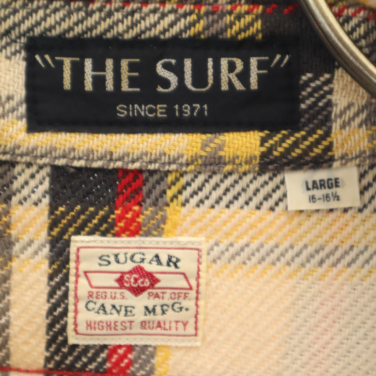 SUGAR CANE シュガーケーン 日本製 チェック柄 長袖 ネルシャツ L ベージュ系 東洋エンタープライズ メンズ