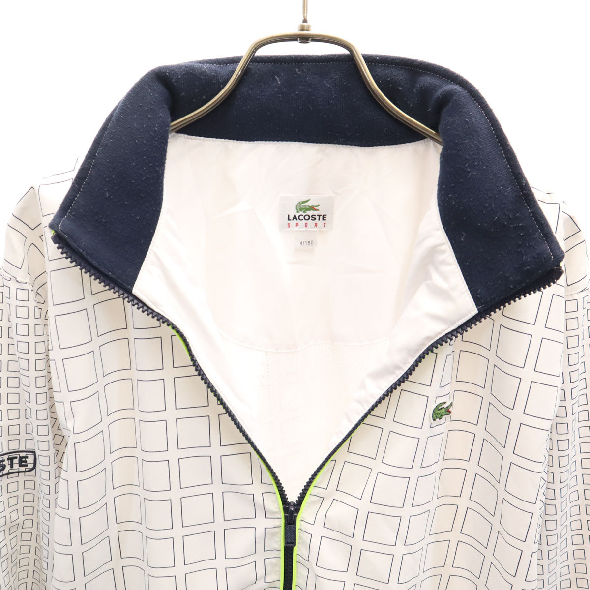 LACOSTE SPORT ラコステ スポーツ 総柄 ジャケット 4 ホワイト メンズ