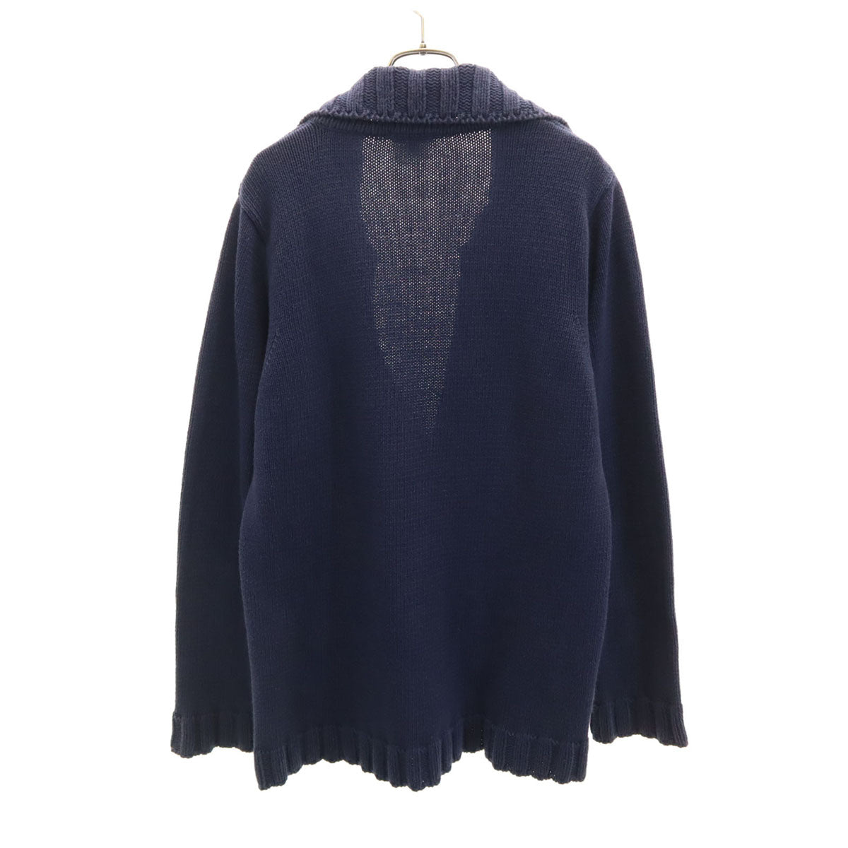 DRIES VAN NOTEN ドリスヴァンノッテン UK製 長袖 スキッパーカラー ニット M ネイビー セーター レディース