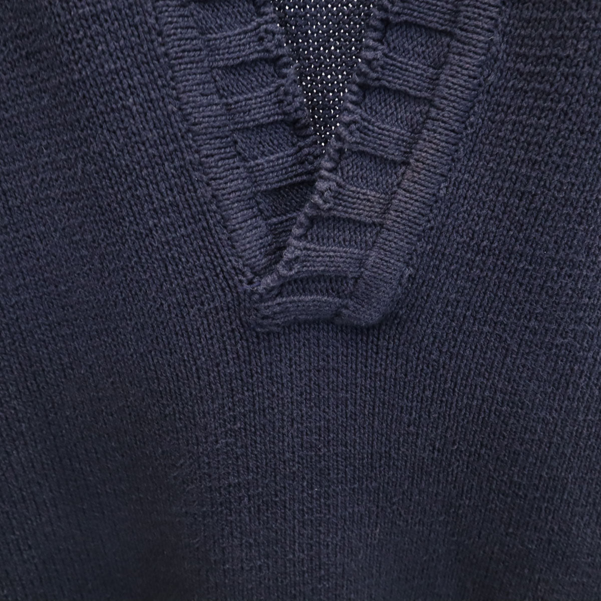 DRIES VAN NOTEN ドリスヴァンノッテン UK製 長袖 スキッパーカラー ニット M ネイビー セーター レディース